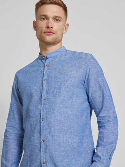 Tom Tailor Regular fit vrijetijdsoverhemd met maokraag Jeansblauw - 3