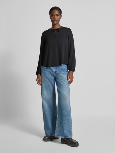 Marc Cain Blouseshirt met V-hals Zwart - 1