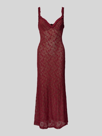 Bardot Midikleid aus Spitze Modell 'ALEGRA' Bordeaux 2