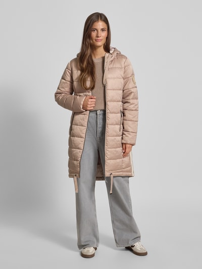 monari Regular fit gewatteerd lange jas met tunnelkoord Lichtbruin - 1