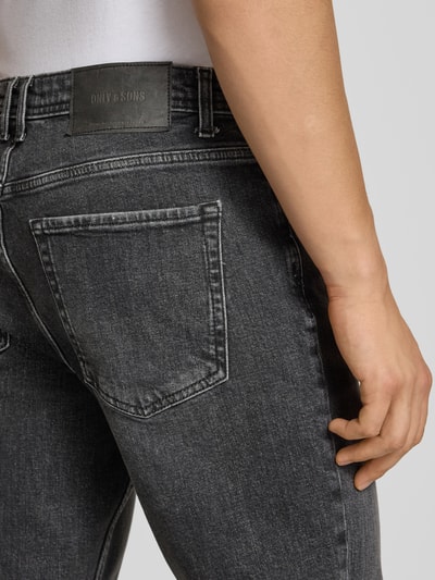 ONLY & SONS Straight Fit Jeans aus Baumwoll-Mix Modell 'EDGE PERFORMANCE WB 38' Black 3