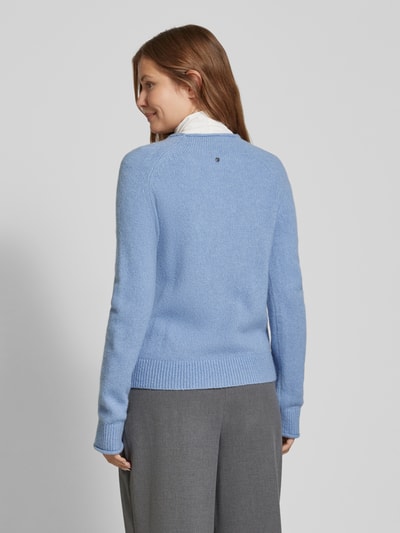 BOSS Orange Gebreide pullover met ribboorden, model 'FESPERANAS' Marineblauw - 5