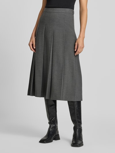 Jake*s Collection Midi-Rock mit Faltenpartie Dunkelgrau 4