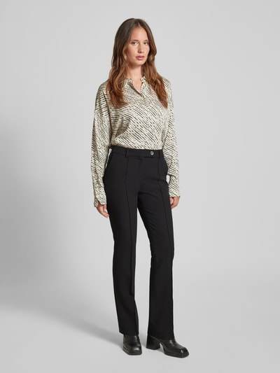 TONI Bootcut stoffen broek met vaste persplooien, model 'Jolie' Zwart - 1