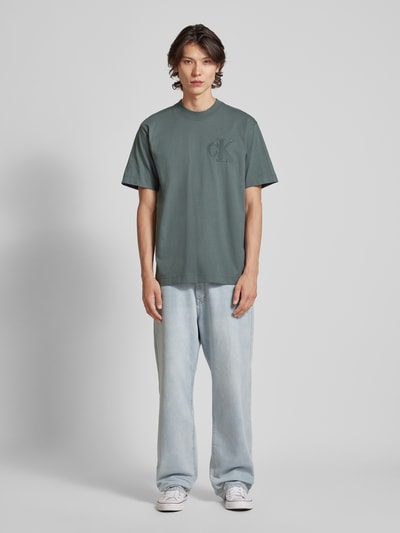 Calvin Klein Jeans T-shirt met ronde hals Middengrijs - 1