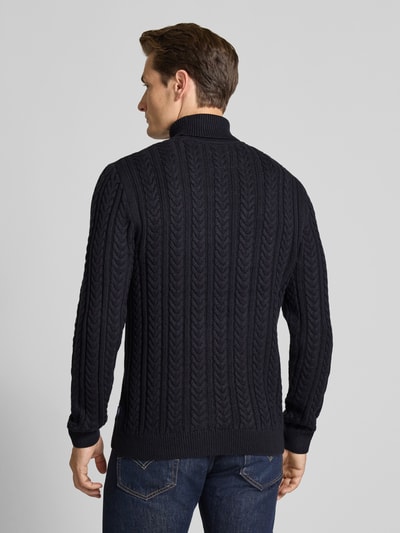Jack & Jones Premium Gebreide pullover met kabelpatroon Marineblauw - 5