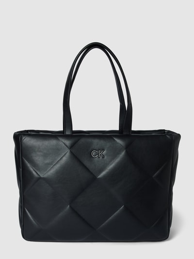 Calvin klein black leather tote sale