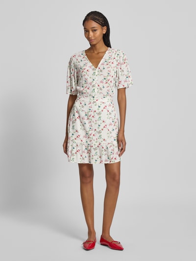 Pieces Regular Fit Mini-Rock aus reiner Viskose Modell 'FYA' Weiss 1