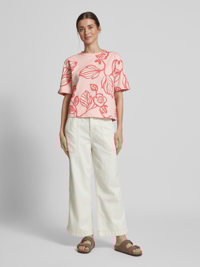 JAKE*S STUDIO WOMAN T-Shirt mit geripptem Rundhalsausschnitt Koralle 1