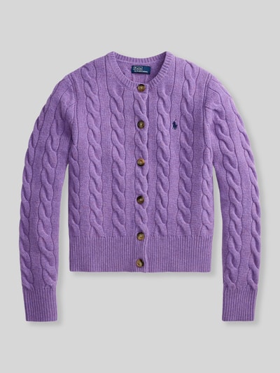 Polo Ralph Lauren kardigan rozpinany w kroju regular fit z wełny z domieszką kaszmiru Jasnofioletowy 2