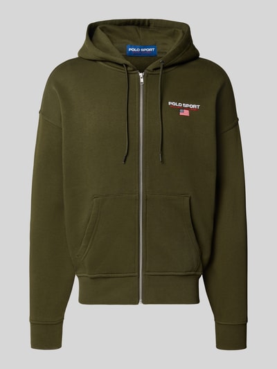 Polo Ralph Lauren Sweatjacke mit Label-Stitching Oliv 2