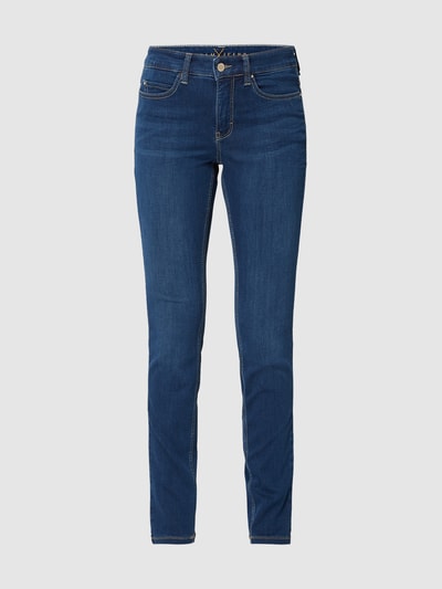 MAC High Rise Skinny Fit Jeans mit Kontrastnähten Marine 2