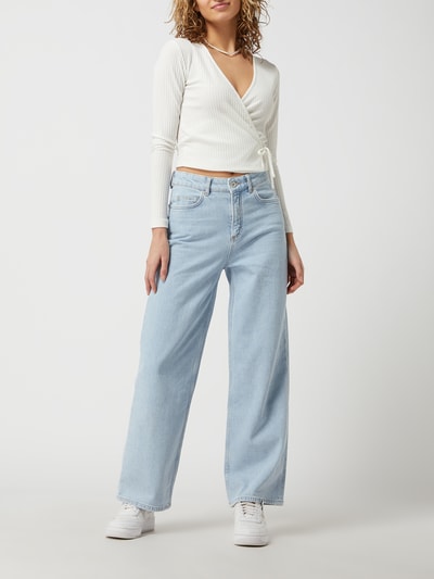 Only Cropped Shirt mit Schnürung Modell 'Emma' Offwhite 1