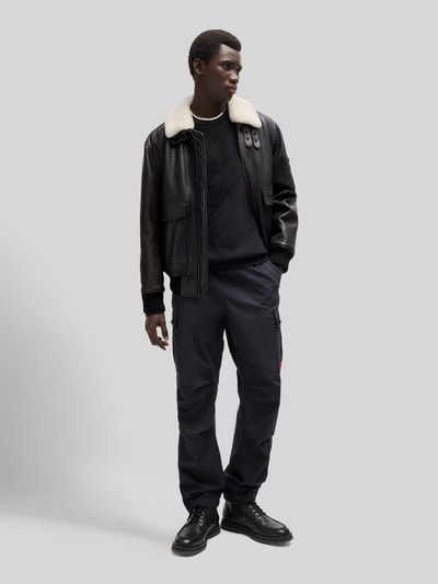 HUGO Regular fit leren jack in Aviator-stijl, model 'LORAN' Zwart - 1