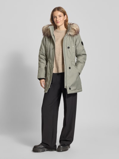 ONLY Shaped Fit Parka mit Label Patch Modell 'IRIS' Schilf 1