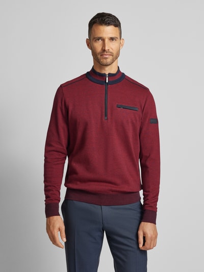 bugatti Sweatshirt met opstaande kraag Donkerrood - 4