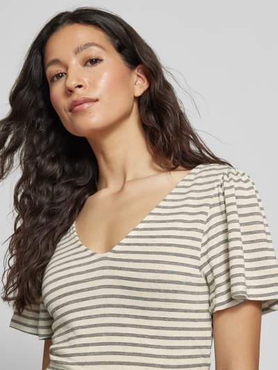 Vero Moda Regular fit T-shirt van viscosemix, model 'GINA' Offwhite - 3