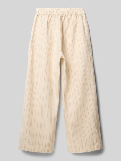 Produktfoto, Wide Fit Stoffhose mit Logo-Stitching von Garcia für kinder aus Reine Baumwolle, Elastischer Bund, Eingrifftaschen, creme mit feinen Streifen