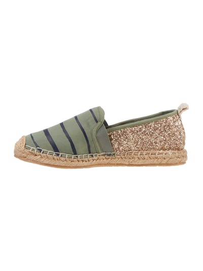 Soccx Espadrilles mit Streifenmuster und Glitter-Effekt Khaki 3