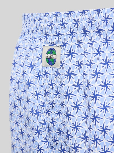 Productfoto, Boxershorts uit puur katoen model 'Stern' van Deal met blauwe sterrenprint, elastische tailleband en label-patch, katoenen textuur
