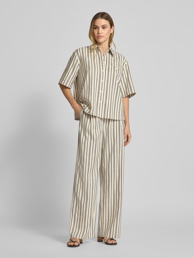 Jake*s Collection Straight Leg Stoffhose mit Bundfalten Beige 1