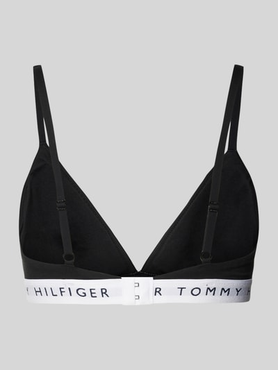 TOMMY HILFIGER Triangel-BH aus Baumwoll-Mix mit elastischem Label-Bund Modell 'HERITAGE' Black 3