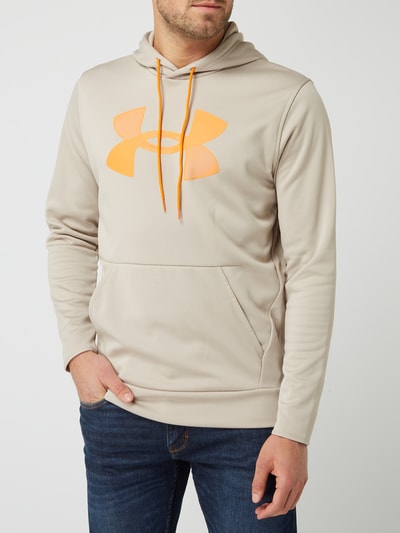 Under Armour Bluza z kapturem o luźnym kroju z logo Khaki 4