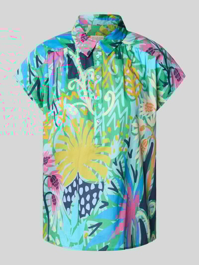 Milano Italy Bluzka o kroju regular fit z krótkim rękawem Zielony 2