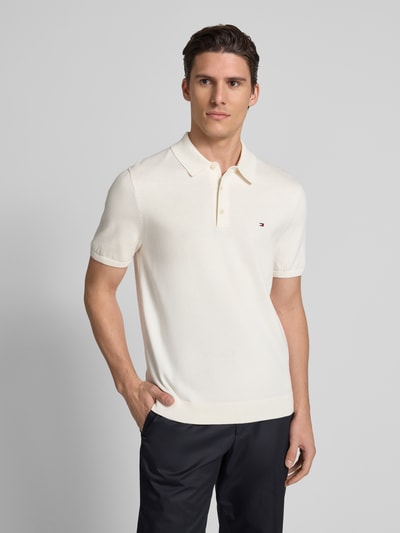 Tommy Hilfiger Regular fit poloshirt met logostitching Ecru - 4