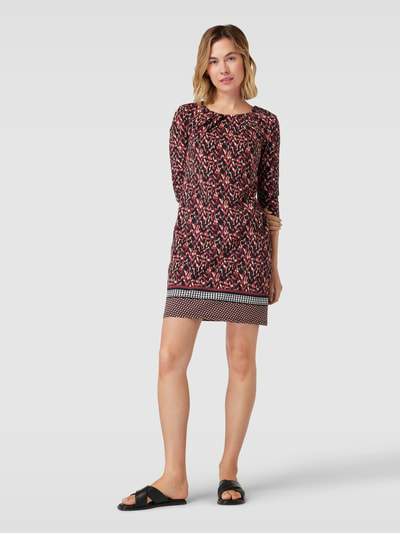 Montego Knielanges Kleid mit Allover-Muster Bordeaux 1