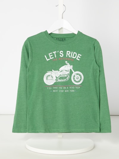 Review for Kids Longsleeve mit Motorrad-Print Gruen Melange 1