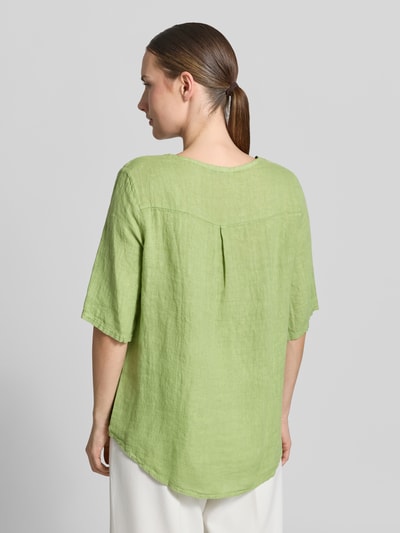 ZABAIONE Relaxed Fit Leinenbluse mit 1/2-Arm Modell 'Pa44ulaa' Hellgruen 5