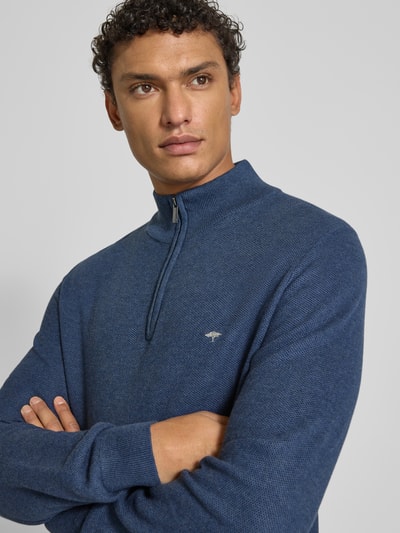 Fynch-Hatton Strickpullover mit Troyer-Kragen Jeansblau 3