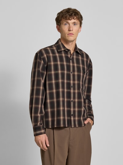 JAKE*S STUDIO MEN Koszula casualowa z listwą guzikową Ciemnobrązowy 4