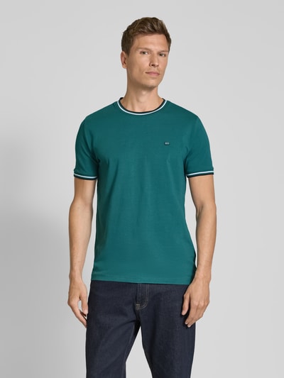 Christian Berg Men T-shirt met ribboorden Metallic groen - 4