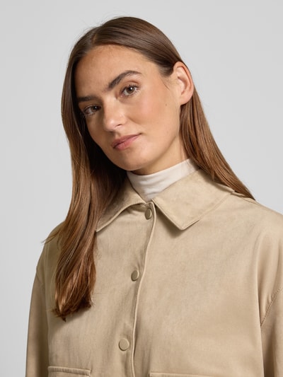 OPUS Kunstlederjacke mit Pattentaschen Modell 'Jelis' Beige 3