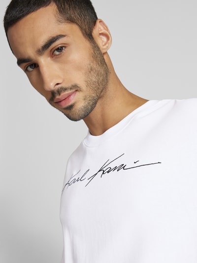 KARL KANI T-Shirt mit Label-Stitching Weiss 3