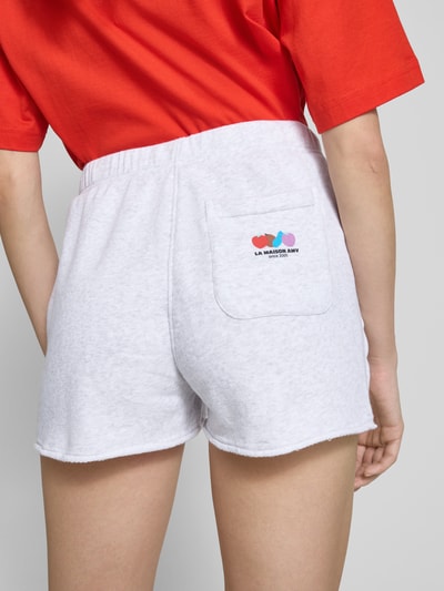 American Vintage Sweatshorts met elastische band, model 'ATUBAY' Lichtgrijs gemêleerd - 3