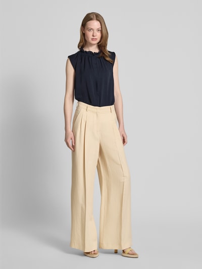 Marc Cain Blusentop mit Stehkragen und Kappärmeln Marine 1