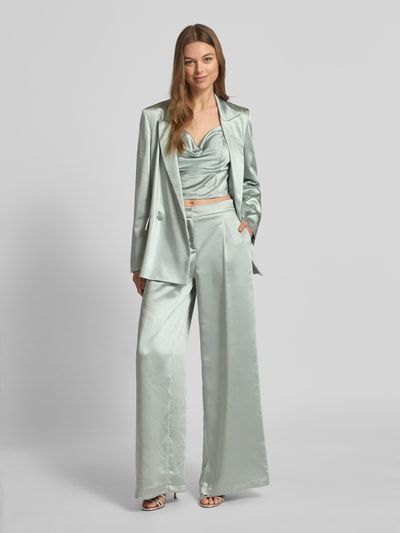 Jake*s Cocktail Crop Top mit Wasserfallausschnitt und Schnürung Lind Melange 1