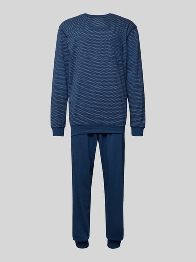 Schiesser Pyjama' met borstzak, model 'Comfort Essentials' Petrol - 1