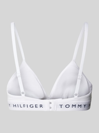 TOMMY HILFIGER Triangel-BH aus Baumwoll-Mix mit elastischem Label-Bund Modell 'HERITAGE' Weiss 3