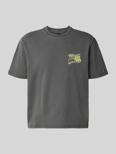 Produktfoto, Regular Fit T-Shirt aus reiner Baumwolle Modell '90s' von Tommy Jeans, Optik: Unifarben, Label-Print, Jersey-Textur