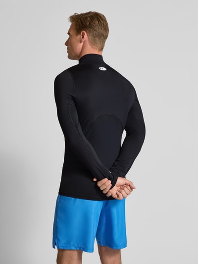 Under Armour Slim fit shirt met lange mouwen en logostitching, model 'Mock' Zwart - 5