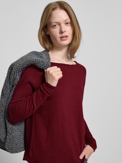 American Vintage Longsleeve mit U-Boot-Ausschnitt Modell 'SONOMA' Bordeaux 3