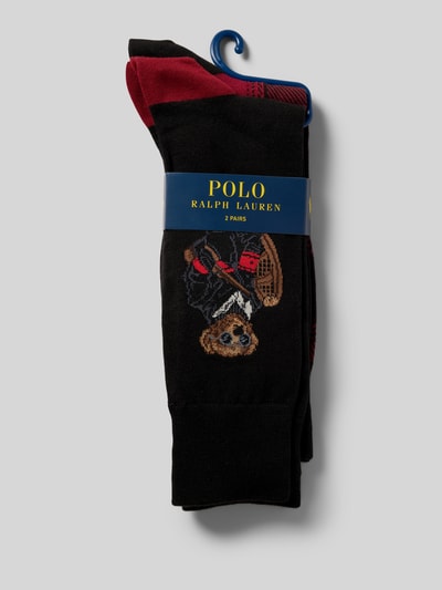 Polo Ralph Lauren Underwear Sokken met labelprint in een set van 2 paar Rood - 3