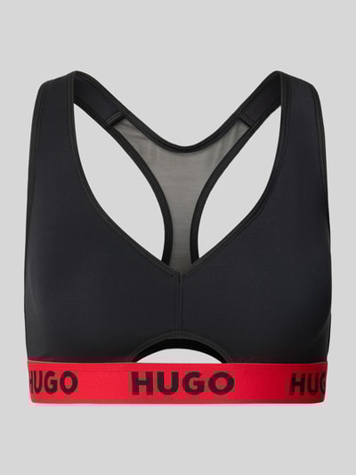 HUGO Bralette mit Racerback und Logo-Saum Black 1