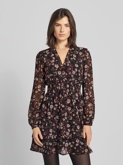 Apricot Minikleid mit Smock-Detail Bordeaux 4