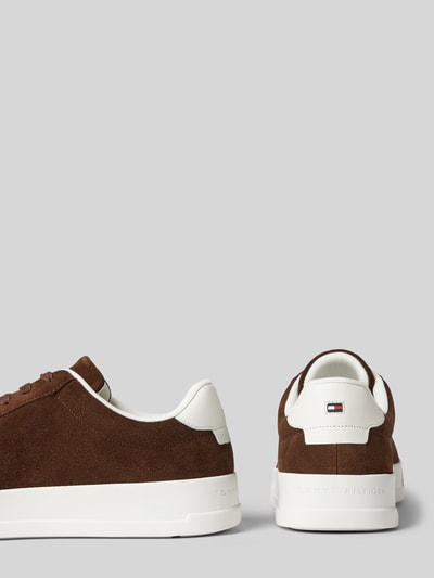 Tommy Hilfiger Sneaker aus Leder mit Label-Details Modell 'COURT BETTER' Dunkelbraun 2