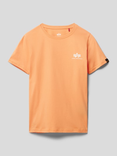 Alpha Industries T-shirt z nadrukiem z logo Pomarańczowy 1